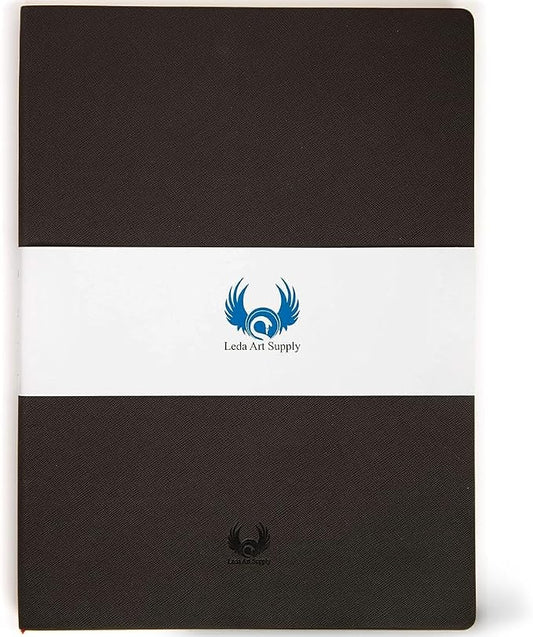 Leda Art Supply Large Sketchbook 160 Pages Softbound Cover Sketchbook for Artists - Leather Drawing Notebook for All, Ideal for Ink, Water Color, Pen, Pencils | 7 x 10 inch Art Journal