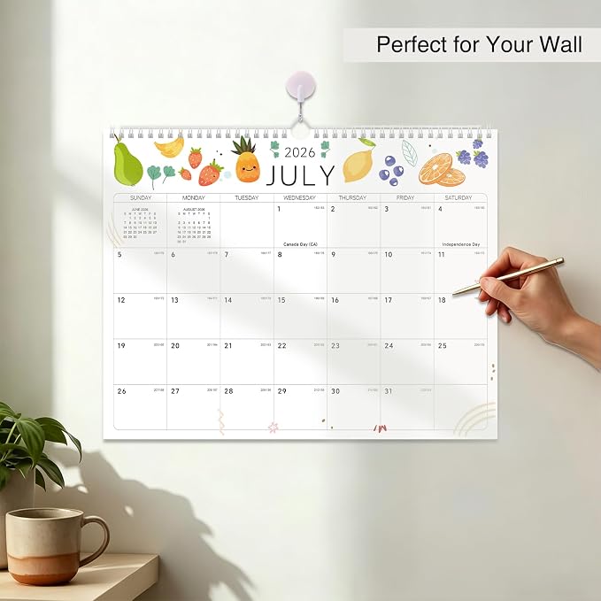 2026-2027 Wall Calendar - 18 Months Wall Calendar 2026-2027 with Thick Paper, Jul 2026 - Dec 2027, 14" x 11", Twin-Wire Binding, Home or Office Calendar for Easy Organizing