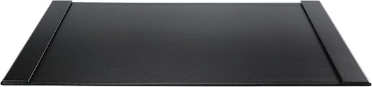 30" x 18" Leather Desk Blotter with Side Rails for Writing Leather Executive Desk Pad Protector Desk Mat for Office Home Workplace Black