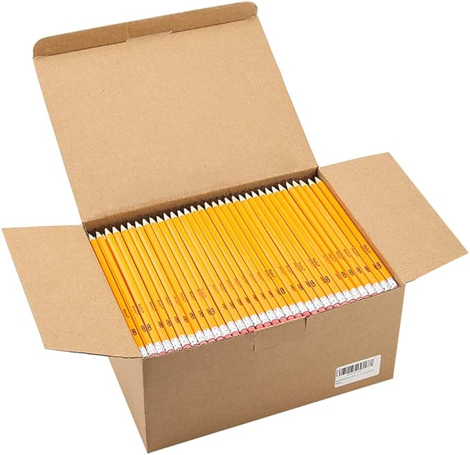 Madisi Wood-Cased #2 HB Pencils Bulk, 576 Count, Pre-sharpened | Box of Number 2 Pencils, Yellow, School Pack