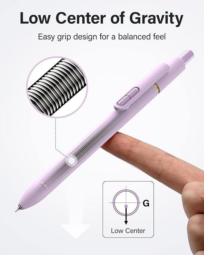 inkipen 8Pcs Gel Pens - 0.5mm Black Ink Pens Fine Point Smooth Writing, Quick Drying Journaling Pens, Cute School & Office Pens for Gift