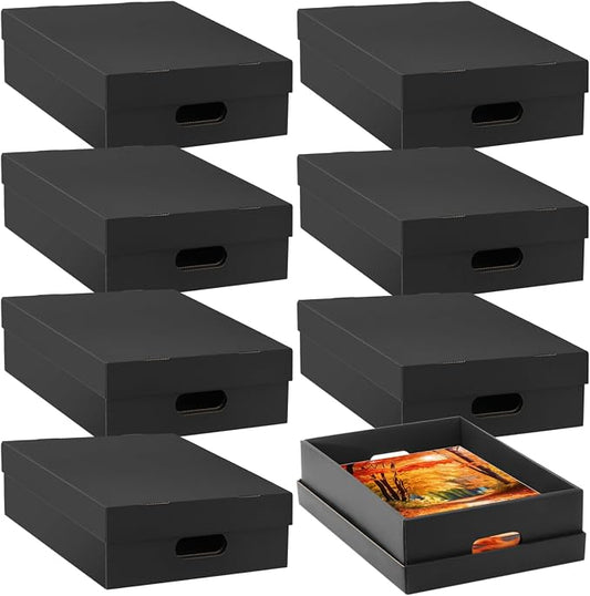 AOBOPLE 8 Pack Photo Storage Box,11" x 14" x 4" Archival Storage Box with Lids,Protective Storage Box for Photo,Pictures,11x14 Documents, Keepsakes and Jewelry Home and Office Organizer