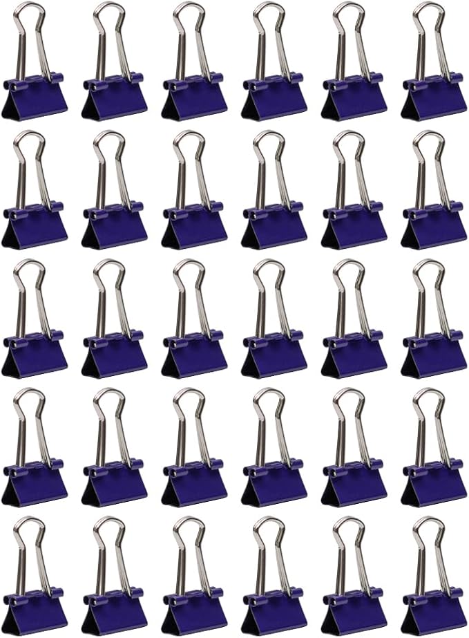 JAM PAPER Colorful Binder Clips - Extra Small - 3/5 Inch (15 mm) - Purple Binderclips - 30/Pack