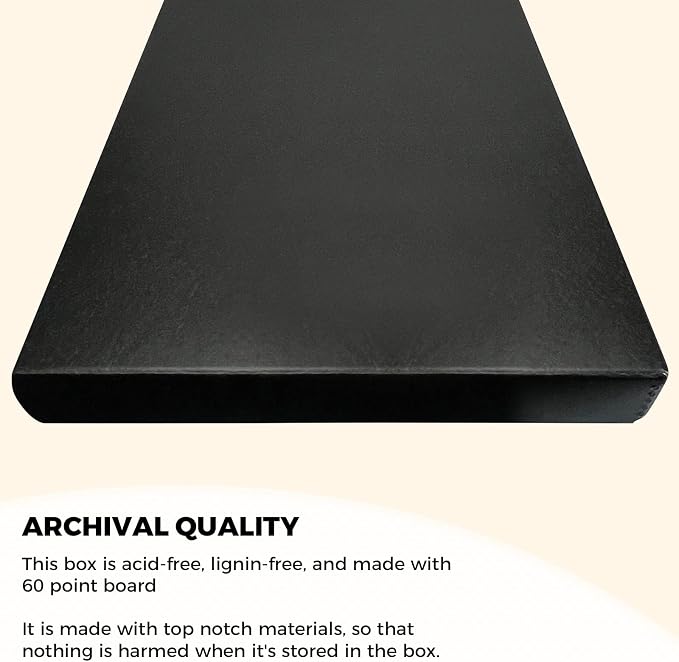 Golden State Art, Clamshell Archival Storage Box 18x24, Black, Pack of 2 | Acid-Free Photo Box with Metal Edge Corner, Preserve And Store Paper Documents Cards Prints Arts and Crafts DIY Projects