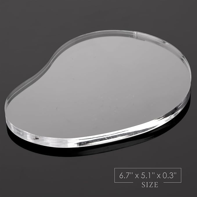 Acrylic Jewelry Dish Tray trinkets Organizer - 8mm Thickened Crystal Clear, Elegant Shape for Rings Necklaces Watches - Multi-Use Display for Perfume, Aromatherapy & Vanity Table Decor