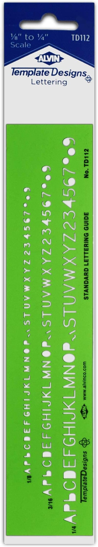 ALVIN TD112, Standard Lettering Guide Template, Drawing and Drafting Tool Architecture, and Design Template, Great for Students, Hobbyists, and Professionals