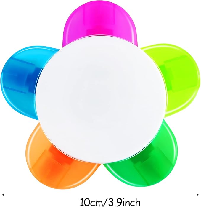Outus 3 Pieces Petals Highlighters Assorted Colors Back to School Flower Shape Watercolor Highlighter Pens 5-in-1 Fluorescent Pens for Office School Stationery Aesthetic Supplies,5 Colors