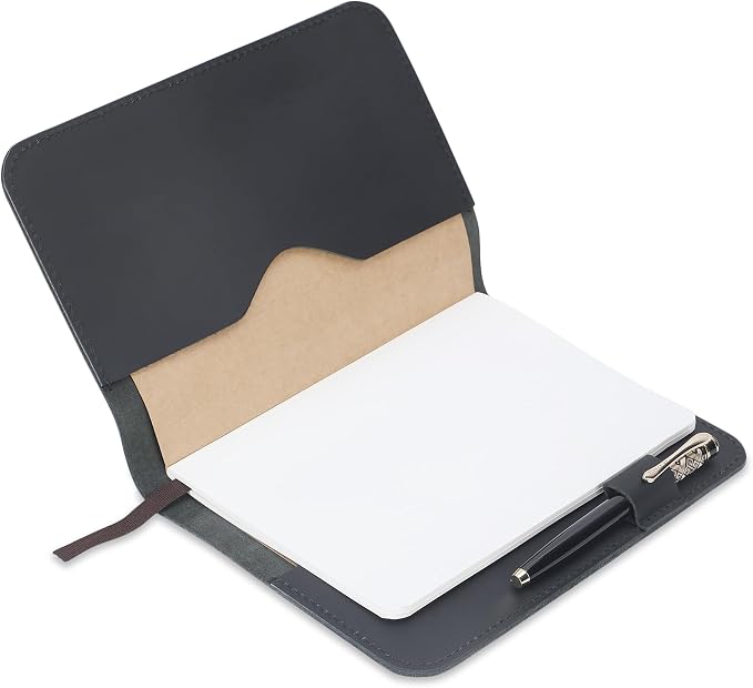 A5 Leather journal cover, Refillable Journal Cover for Large and Medium A5, Leather Handmade Notebook Cover, 9 x 6 Inches Leather Bound Journal (Black)