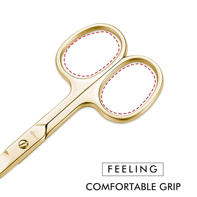 LIVINGO Sharp Nail Scissors Curved Blade Stainless Steel | Professional Cuticle Tool, Fingernail Toenail Care, Pedicure Grooming, Durable Storage Case