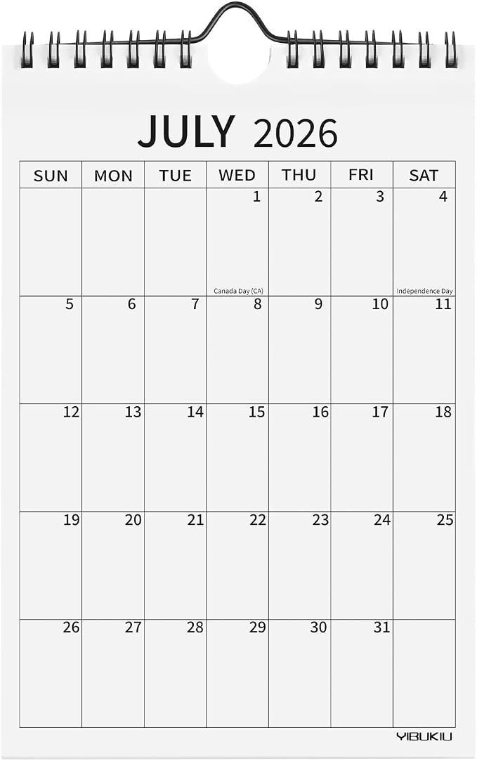 Small Wall Calendar 2026-2028, 24 Months 6''x9'' Mini Calendar July 2026 to June 2028, Minimalist Little Notepad Calendar for Fridge, Work, Desk