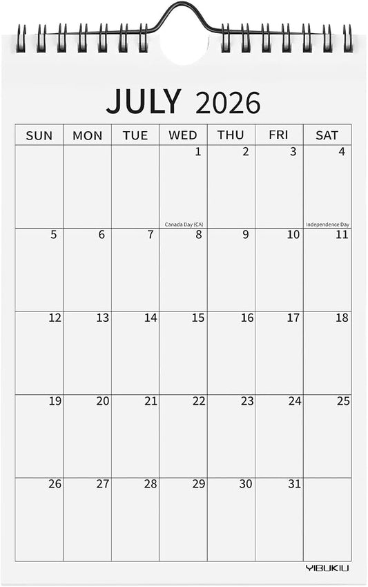 Small Wall Calendar 2026-2028, 24 Months 6''x9'' Mini Calendar July 2026 to June 2028, Minimalist Little Notepad Calendar for Fridge, Work, Desk