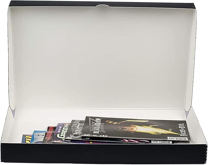 Lineco Clamshell Archival Storage Box, 11.5x17.5x1.75 Inch, Black | Acid-Free with Metal Edge Boxboard, Organize and Store Photos Documents Cards Negatives Magazine Prints Family Records DIY