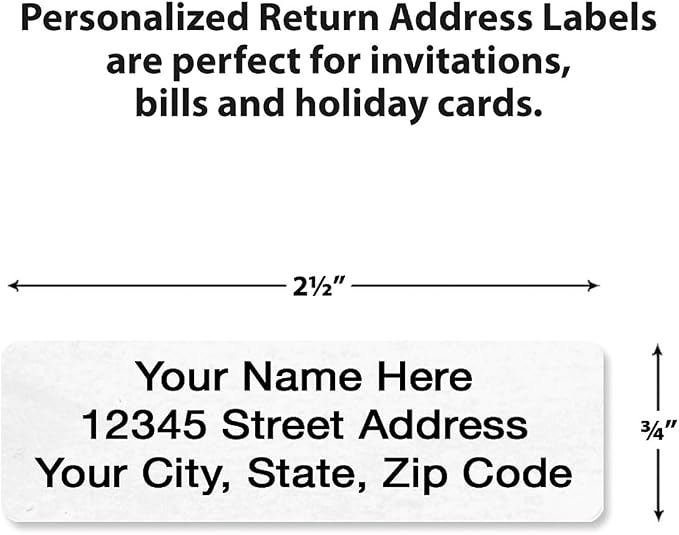 Colorful Images Personalized Return Address Labels | Solid Gloss White, 250 Count, Self-Adhesive with Dispenser, Customize with Name & Shipping Address