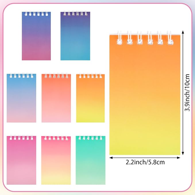 Mini Notebooks Bulk Small Spiral Notebook 24 PCS Mini Journal Pocket Notebooks Set Colorful Cover Notebooks for Party Supplies Teacher Children Classroom Rewards