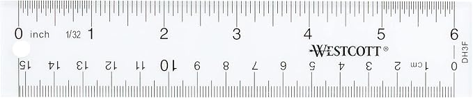 Westcott 10561 Acrylic Clear Ruler, 6 in