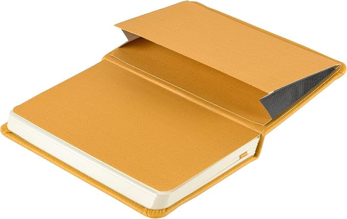 Leather Pocket Notebook, Writing Journal, Full-Grain Leather, Narrow Ruled Paper, Notebooks for Work & School, Butter Yellow (5.7" x 3.8”)