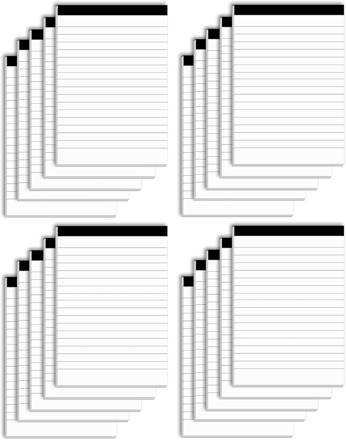Nichela Notepads Bulk for Daily Planning and Organization of Work – 4 x 6-inches Ruled Pages – Thick Bright White Paper – 30 Pages – Note Pads College Ruled – Pack of 20