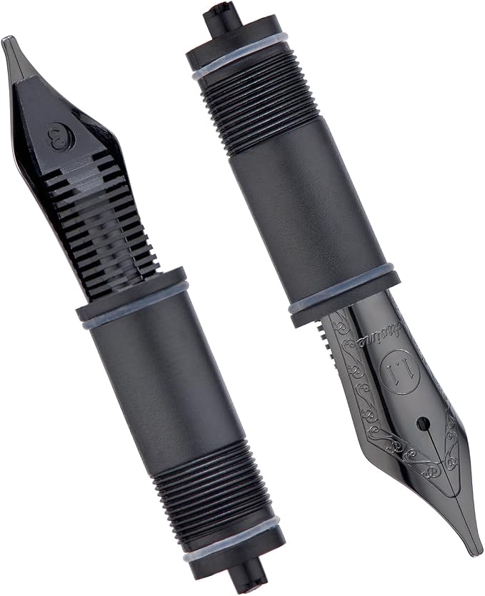 Asvine Set of 3 Number 6 Fountain Pen Replacement 1.1 Stub Nibs Black - Compatible with V169, P20, P30 and V126