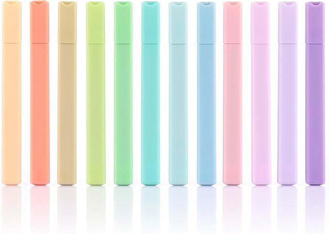 konket- Aesthetic Bible Highlighters No Bleed, Cute Pastel Highlighters, 12 pcs Chisel Tip