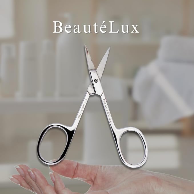 Professional Curved Grooming Scissors – Stainless Steel Precision Scissors for Eyebrow & Cuticle Care (Cuticle - Curved, 3.5'' Inches)