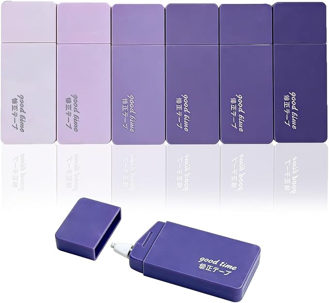 LOPURO White Correction Tape, 6Pcs Cute White Out Correction Tape,Pastel Color Correction Tapes Eraser Easy to Use Instant Applicator for School Office Home Aesthetic Supplies (Purple)