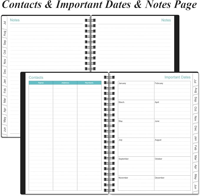 2026-2027 Daily & Monthly Planner - One Page Per Day, Daily Planner from July 2026 to June 2027, Planner 2026-2027 with 12 Monthly Tabs, 6.4" x 8.5", Black