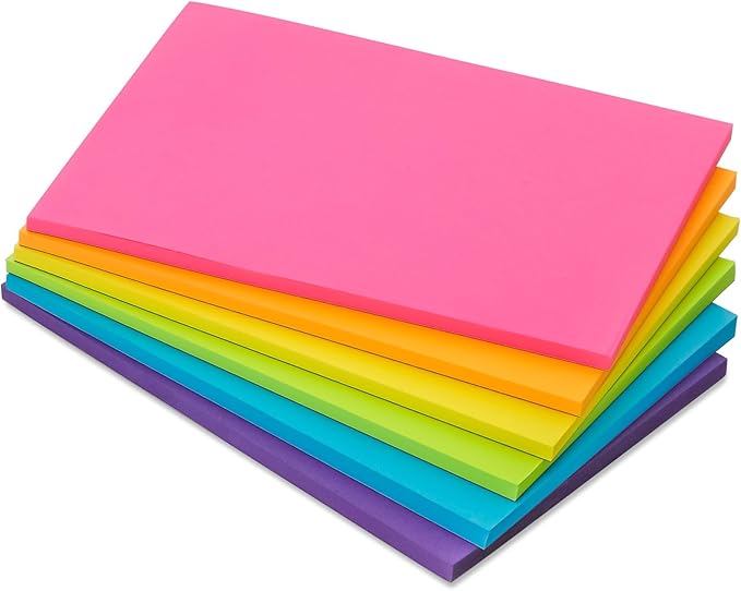 Whaline 6 Pack Blank Notepads 4 x 6 Inch Colorful Paper Pads 50 Sheets Each Pad Small Memo Pads with Cardboard Backing for Classroom Home Office Supplies