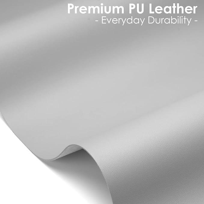 Leather Desk Pad Protector, Waterproof Mouse Pad, PU Desk Mat, Office Desk Cover, Desk Writing Mat for Office/Home/Work/Cubicle (Light Gray) 9x8 in