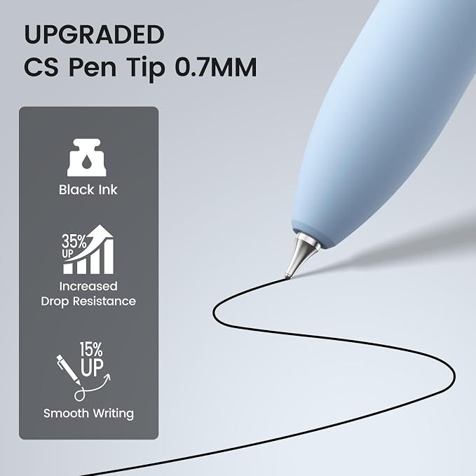 16 Pack Gel Pens, Black Ink Quick-Drying No Smudge with Fidget | 0.7mm Fine Point, Smooth Writing, Long-Lasting Ink, Stress Relief Pens for Journaling, School Office, Gift for Women Men