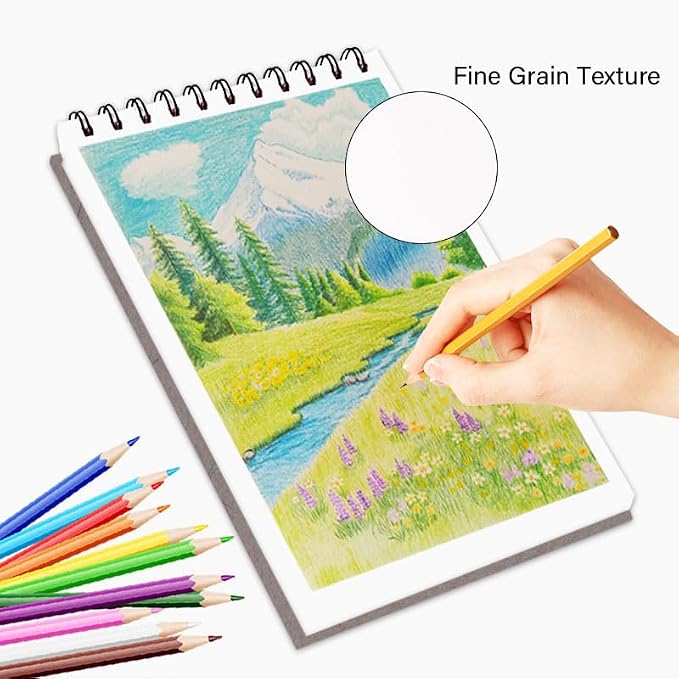 5.8" x 8.3" Mixed Media Sketch Book,Spiral Bound Hardcover Sketchbook,60 Sheets 92lb/150gsm Neutral White Acid Free Paper,Art Journal Sketchbook for Drawing Writing Sketching Illustration,Dark Grey