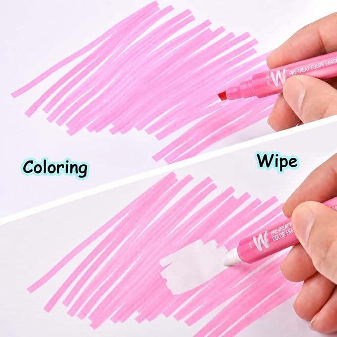 YOOUSOO Erasable Highlighters, Erasable Highlighter Assorted Colors | Dual Tip Pastel Bible Highlighters No Bleed, Color Tip & Eraser Tip Highlighter Markers for Bibles Journaling School Supplies