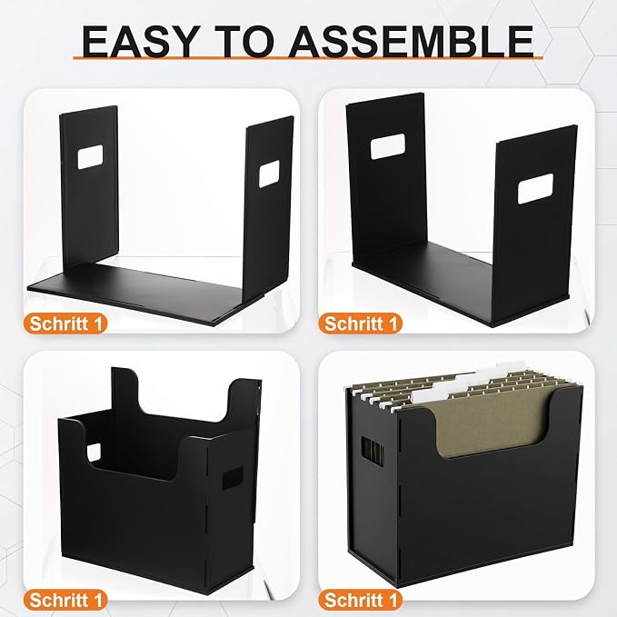 Qeeenar 1 Pcs Desktop Hanging File Organizer Box with 5 Pcs Army Green Hanging File Folders Letter Size Folder Storage Portable Storage Cabinets Document Holder for Office Supplies Home