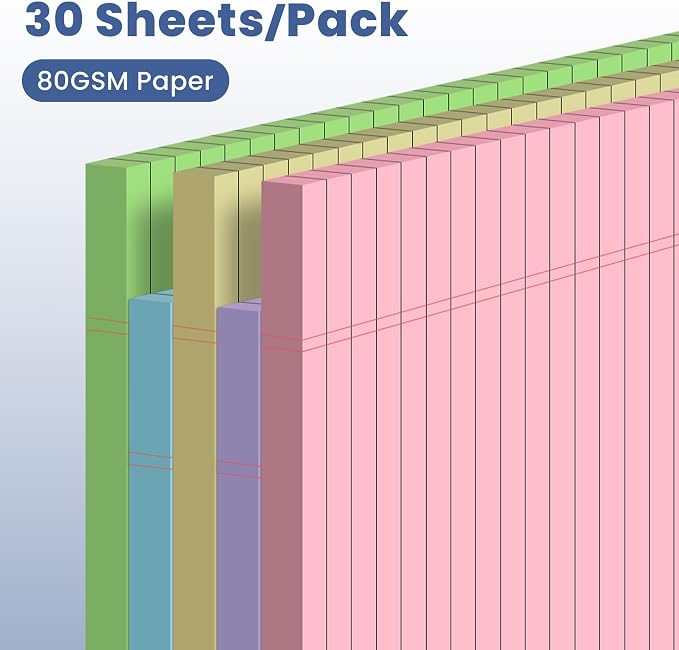 5pcs Small Note Pads, Colored Notepads 5x8 College Ruled Notebook, Writing Pads 5 x 8, Legal Pads, Pad Paper Perforate Notebooks for Work, Message, School, Office Supplies,30 Sheets/Pack