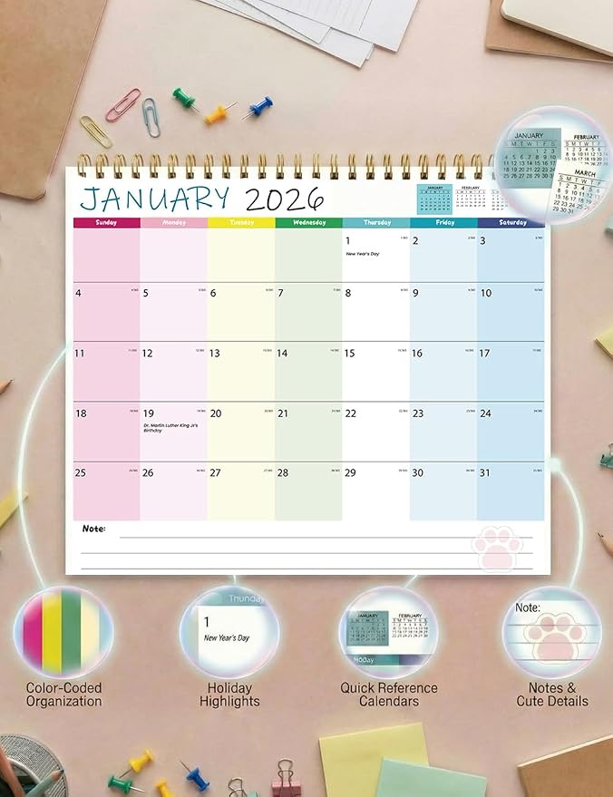 2026 Cat Selfies Wall Calendar | Sweet Multi-Breed Cats & Kittens Calendar | 12 Month | 12" x 24" Open | Thick & Sturdy Paper | Gift for Cat Lovers, Men, Women, Kids