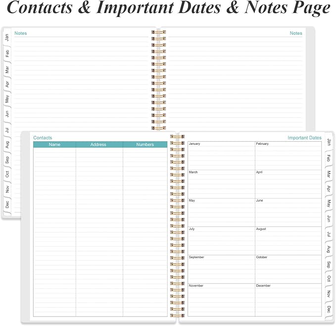 2026 Daily & Monthly Planner - One Page Per Day, Daily Planner from January 2026 - December 2026, Planner 2026 with 12 Monthly Tabs, 8.5" x 11", Rose Flower