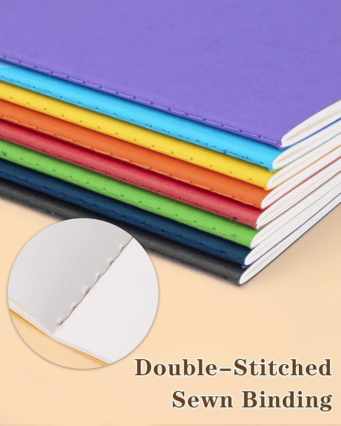 Gwybkq A5 Notebooks Bulk Blank Journals 16 Packs(5.5x8.3), Travel in Bulk Colorful Soft Cover, Sketchbook with No Lines Writing Diary Subject Notebooks Planner 30 Sheets/60 Pages