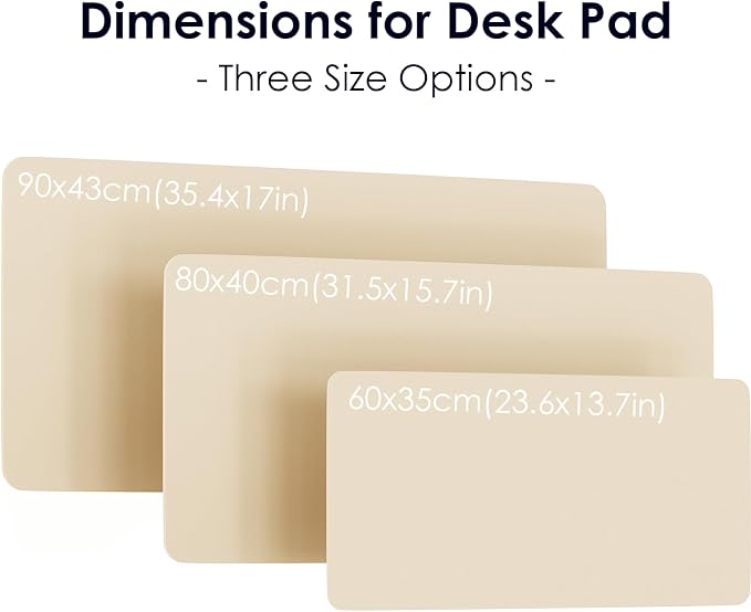 Leather Desk Pad Protector, Waterproof Mouse Pad, PU Desk Mat, Office Desk Cover, Desk Writing Mat for Office/Home/Work/Cubicle (Eggshell) 35.4x17 in