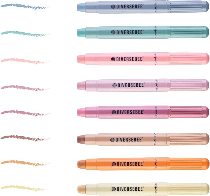 DIVERSEBEE Bible Highlighters and Pens No Bleed, 8 Pack Assorted Colors Gel Highlighters Set, Cute Bible Markers for Study Journaling School Supplies and Accessories (Vintage)