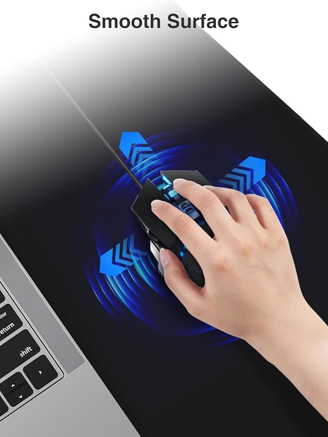 Wireless Charging Mouse Pad, 31.5"x11.8" Large Desk Mat, Smooth Glide | Waterproof Mousepad, Stitched Edge, Non-Slip Rubber Base, Desk Pad Computer Keyboard Mat, No Adapter