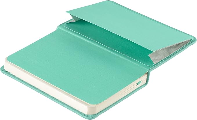 Leather Notebook, Writing Journal, Full-Grain Leather, Narrow Ruled Paper, Notebooks for Work & School, Reef Blue (5.7" x 3.8”)