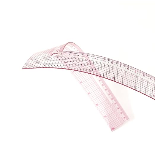 KEARING 8" & 12" Clear Plastic L-Square Ruler Set - 2PCS Sewing L-Square | Clear L-shaped right angle rulers for dressmaking. Non-rub sandwich line scale for sewing patterns & quilting. 2-piece set.