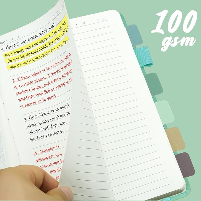Hoci Poci 400 Pages Lined Journal Notebook, 5.8" x 8.4", Aqua | Thick Journal for Writing, A5 Hardcover Leather Notebook with 100Gsm College Ruled Paper for Women Men Work Note taking