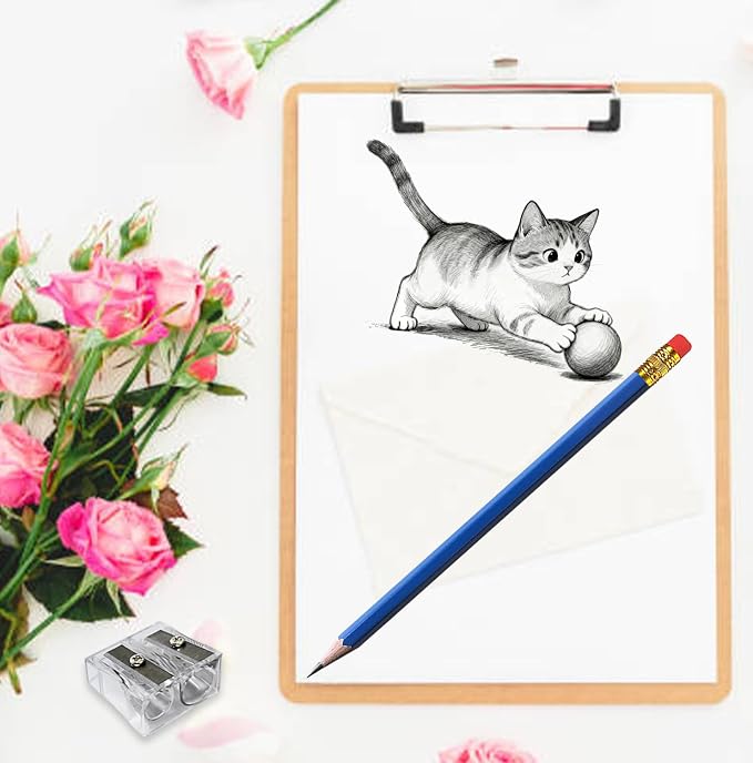 Adhere 25pcs Woodcase Pencils with Eraser Premium Pre-Sharpened Hexagon Graphite 2B pencils ideal for home, office writing including a Free Sharpener(Navy Blue・25pcs)