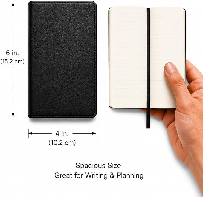 WORLD TRAVELER Lined Journal Notebook Faux Leather with Ribbon Bookmark | Ruled Ivory Pages with Soft Faux Leather Cover and Ribbon Bookmark