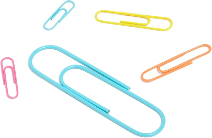 U Brands Office Accessory Kit, Office Supplies, Includes 65 Standard, 5 Jumbo, and 30 mid-Size Paper Clips in an Assortment of Bright, Eye Catching Colors, Brights