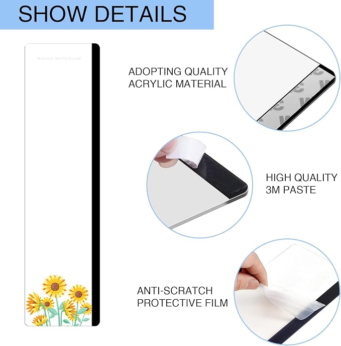 Office Desk Accessories 2pcs Multifunction Computer Monitor Memo Board - Transparent Computer Side Panel Memo Creative Monitor Side Panel Suitable for Office Home Desktop (Monitor Memo Board 7#)