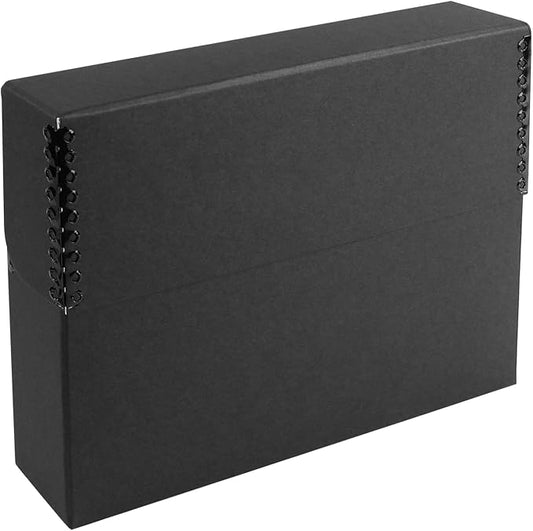 Lineco Archival Document Storage Box, Black, 15.5" x 10.5" x 2.5" | Legal-Sized, Metal Edge, Acid-Free Boxboard Case, Organize Files, Prints, Photos