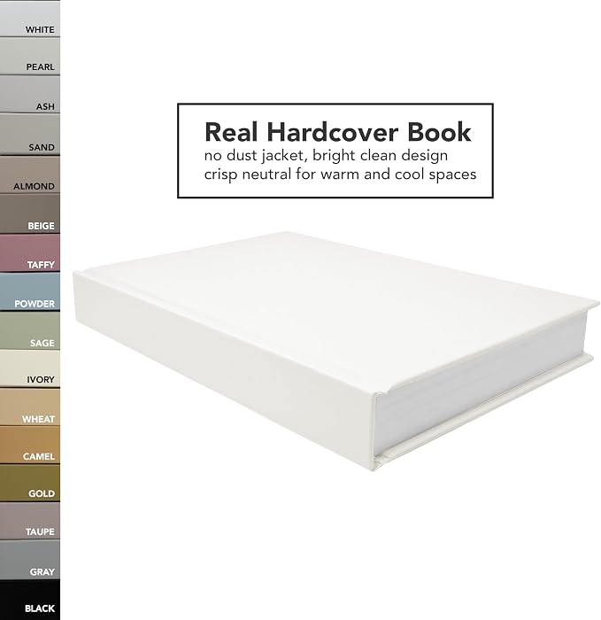 CovoBook™ Blank Hardcover | Premium Sketchbook Journal Guest Book | Photo Prop Home Decor (Pearl, Size 9)