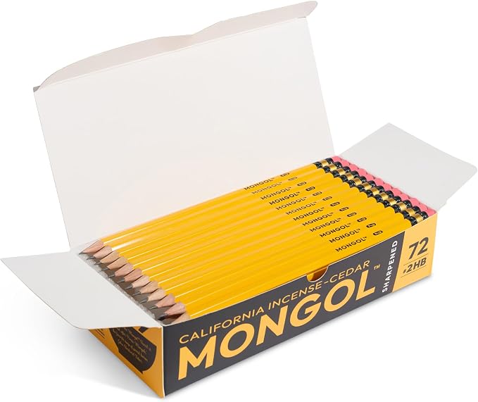 Mongol Classic Incense Cedar #2 Pencil - 72-Pack - Pre-sharpened, European Graphite Core, US Grown Cedar, Smudge Free Eraser – Nontoxic PMA Certified