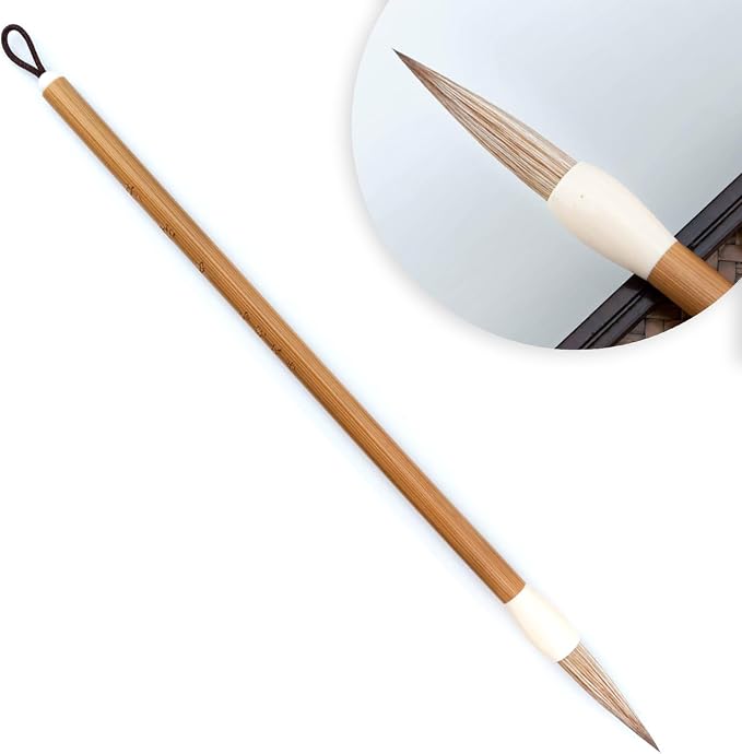 Chinese Calligraphy Brush, Weasel Hair Chinese Brushes, Calligraphy Sumi Brush for font 5-8cm, Seal/Clerical/Regular/Running/Cursive Script, Japanese Kanji. QingYi Medium 1pc